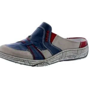 Remonte D3851-12 Blue Combination Slip-On Clogs American Colors Women’s Size 39